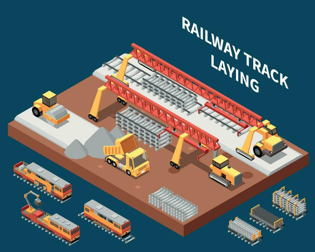 ferrocarril pista tendido composición vector