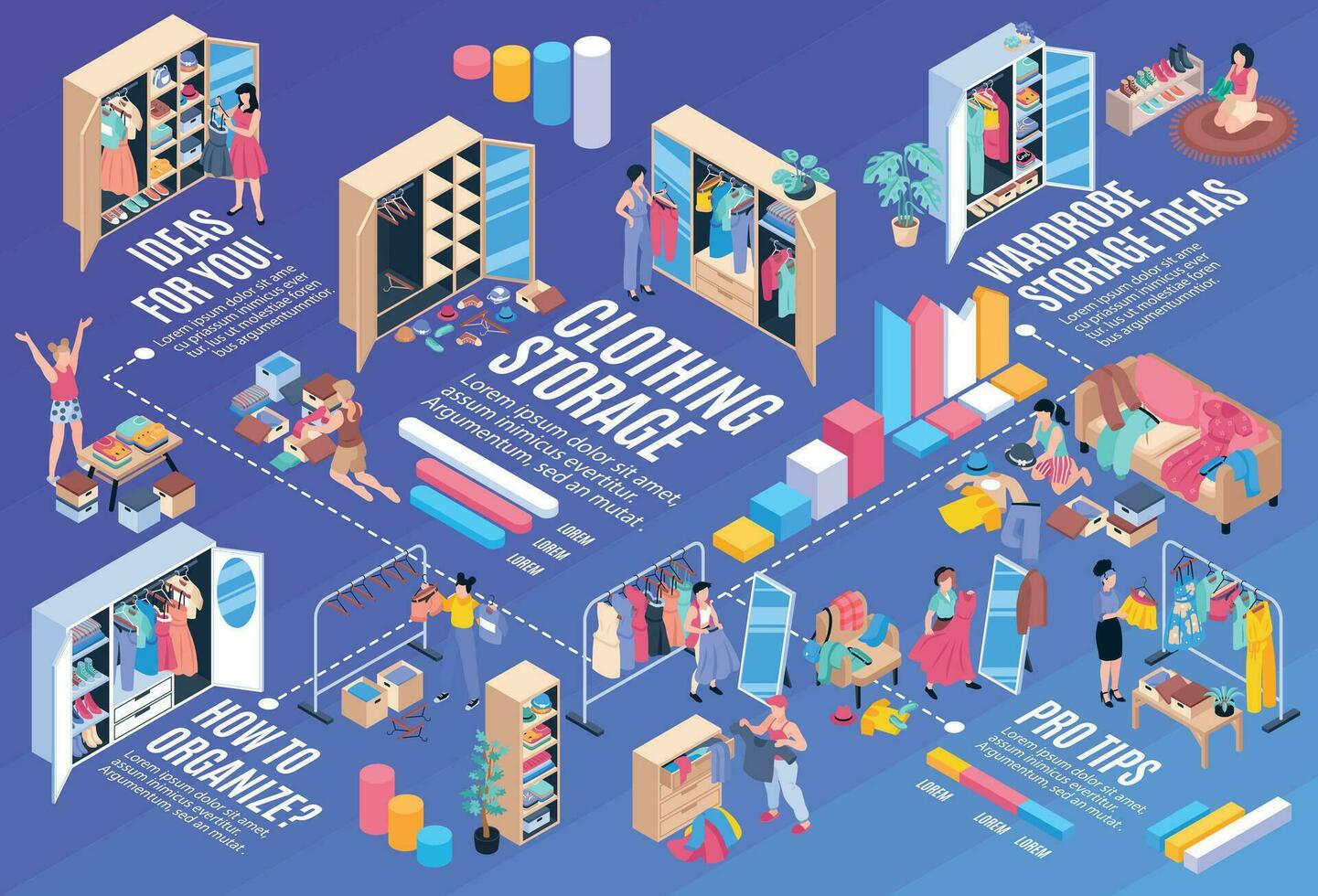 Isometric Wardrobe Infographic vector