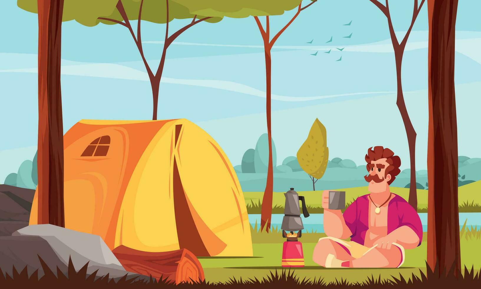 Camping Flat Illustration vector