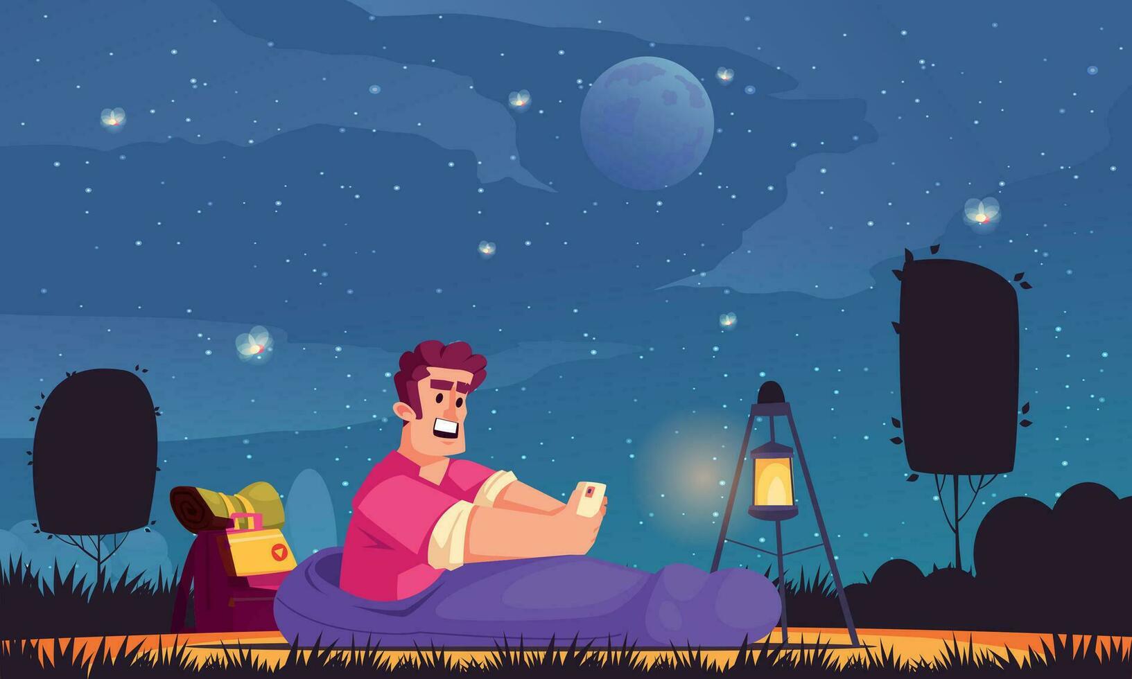 Camping Flat Illustration vector