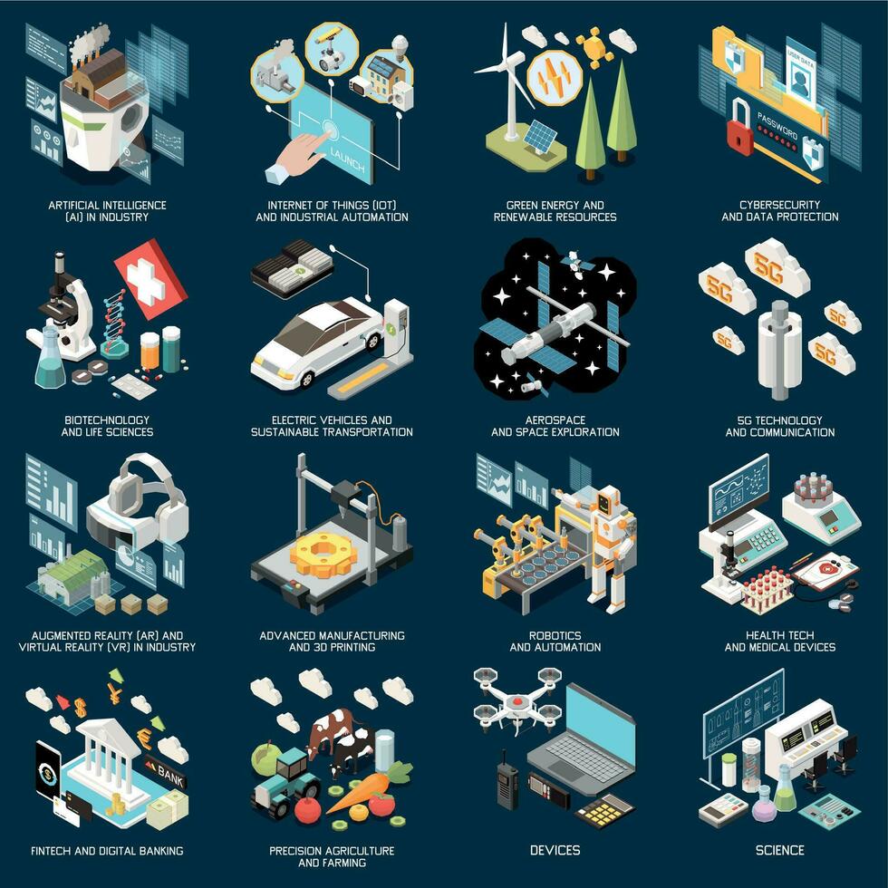 Modern Industry Set vector