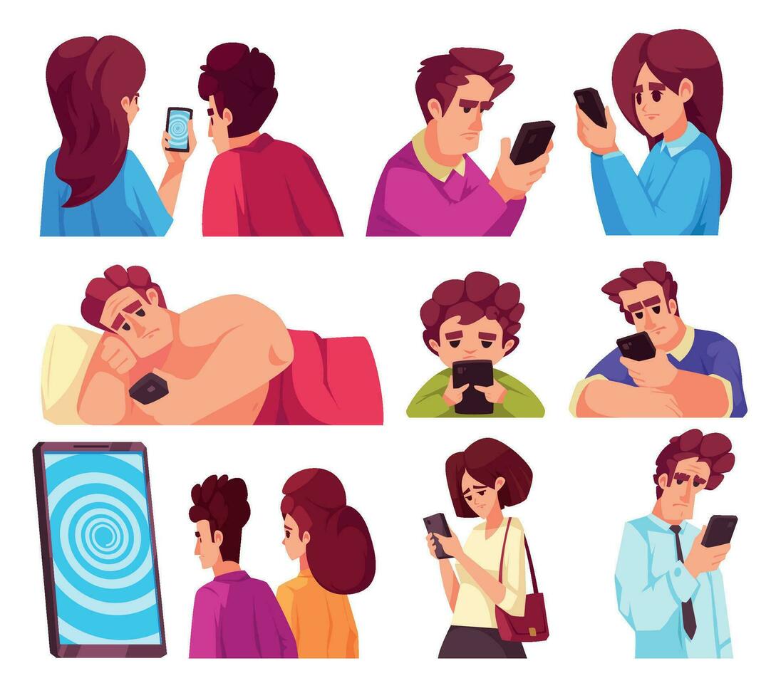 Smartphone Addiction Set vector