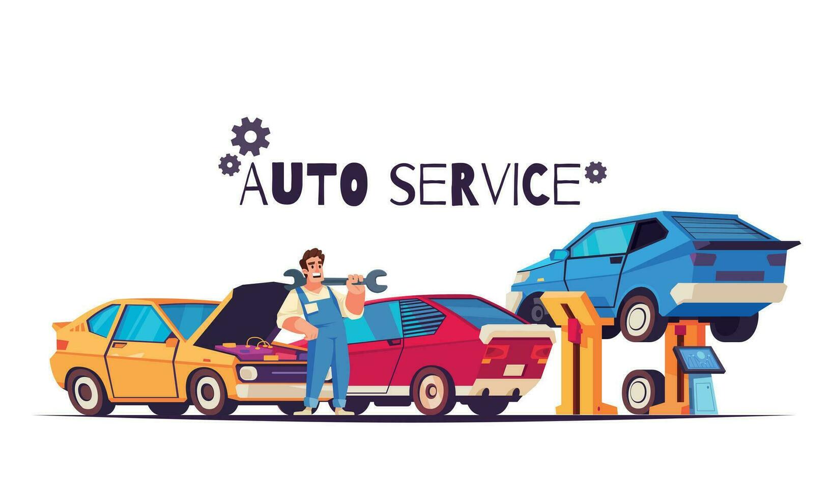 Auto Service Design Concept vector
