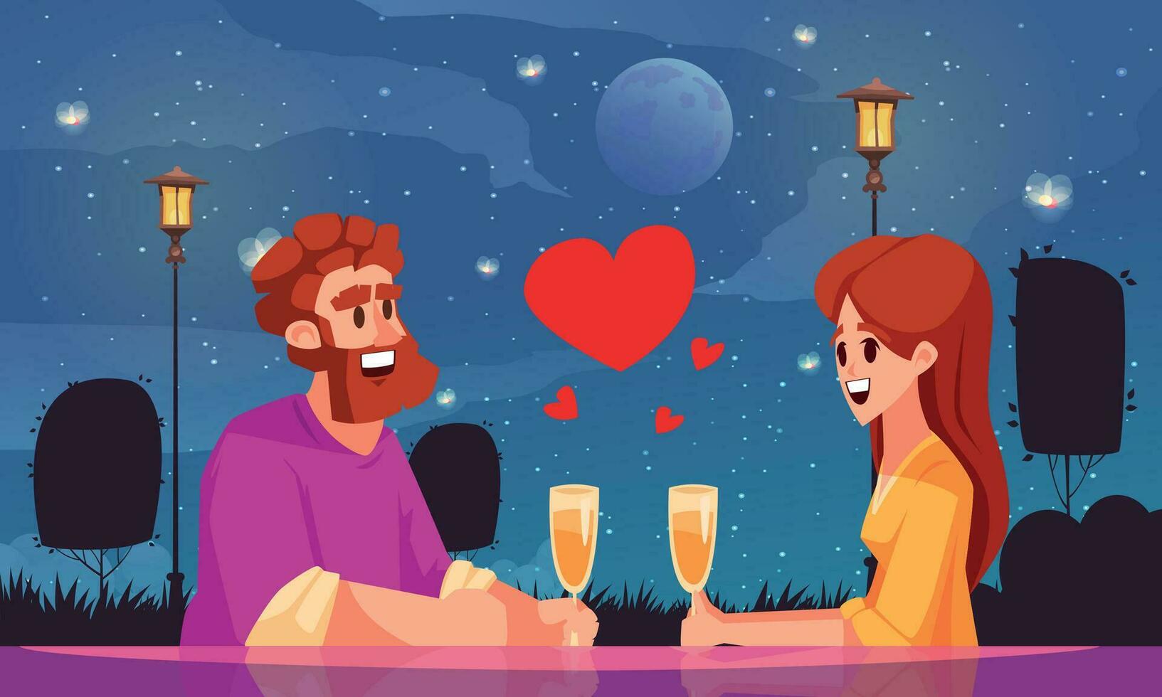 Romantic Relationship Vector Illustration