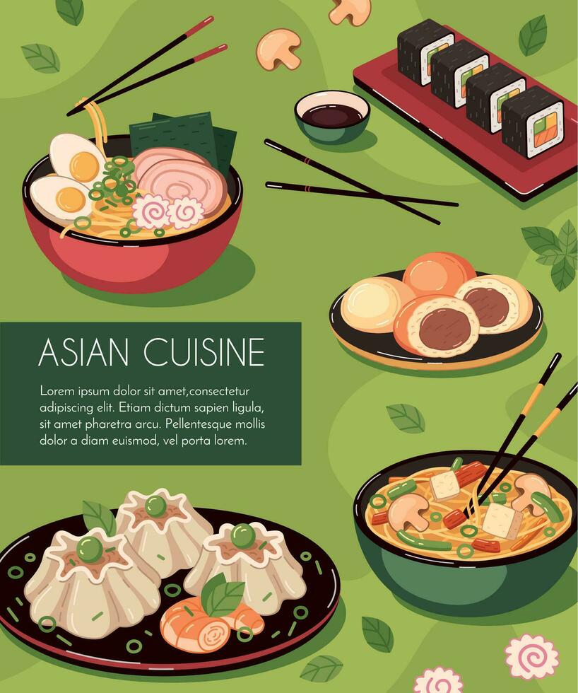 Asian Food Cartoon vector