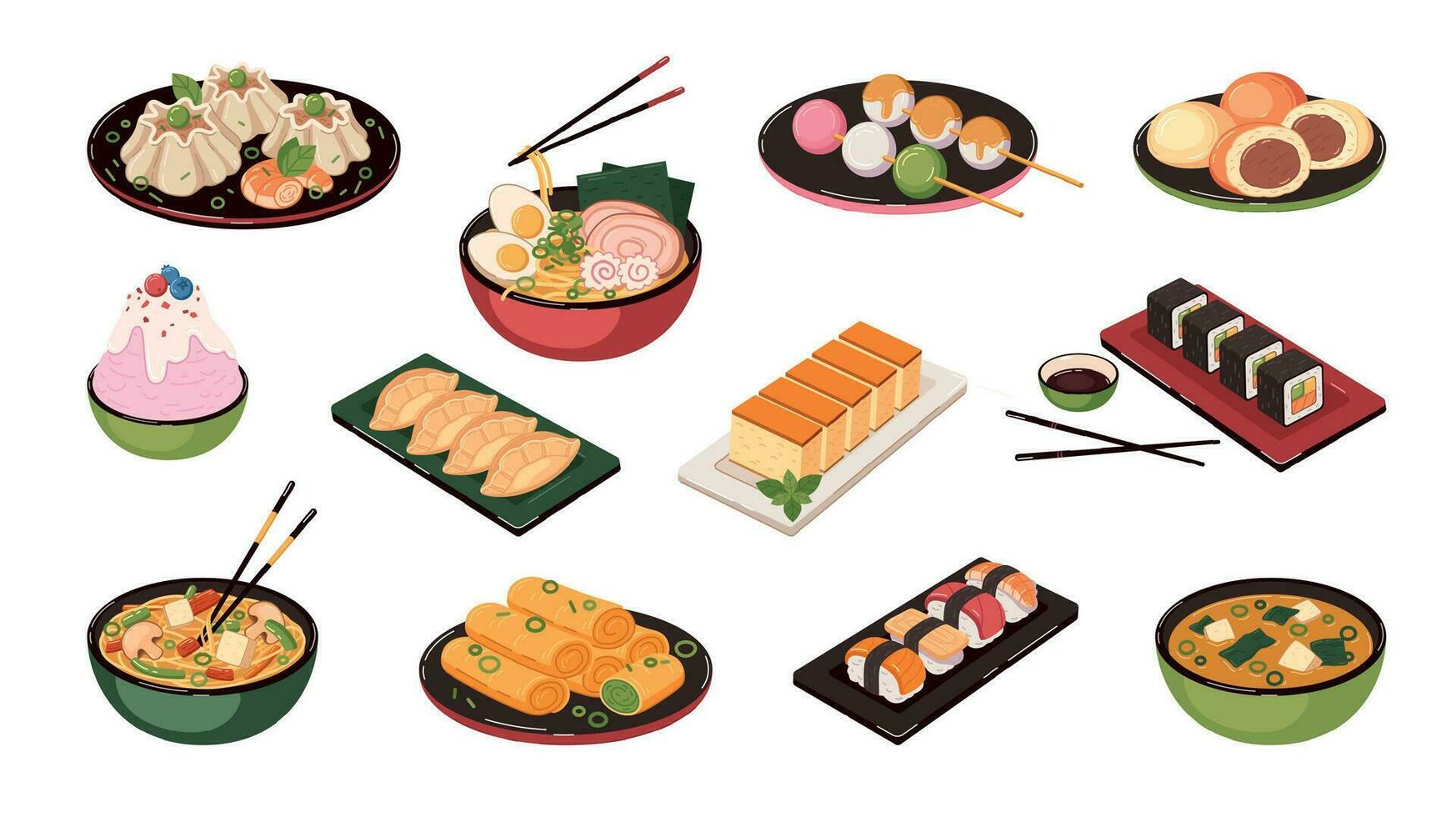 Asian Food Set vector