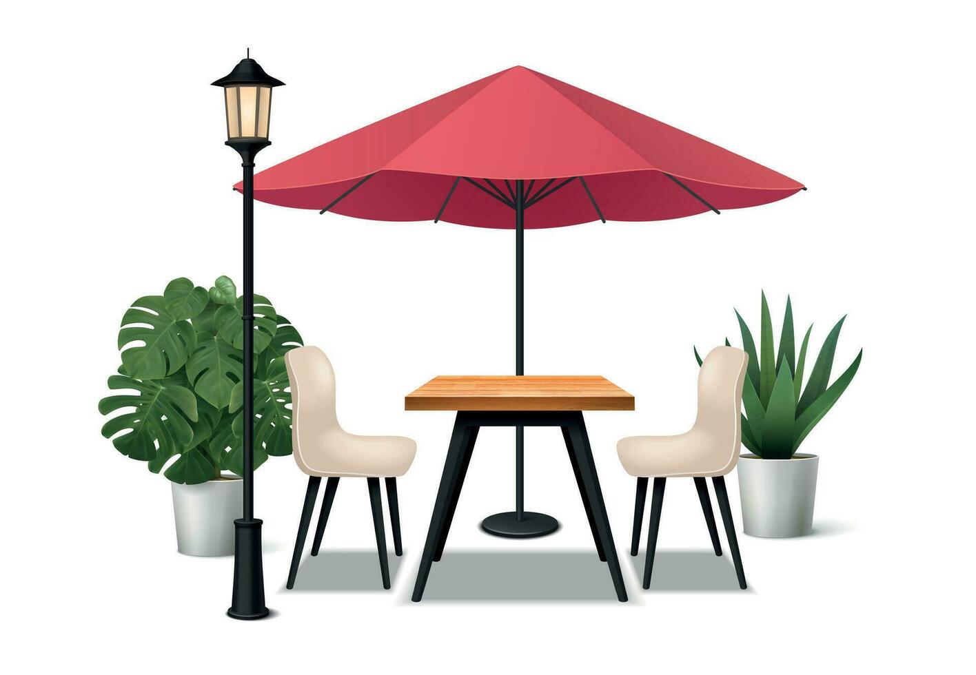 Outdoor Cafe Composition vector