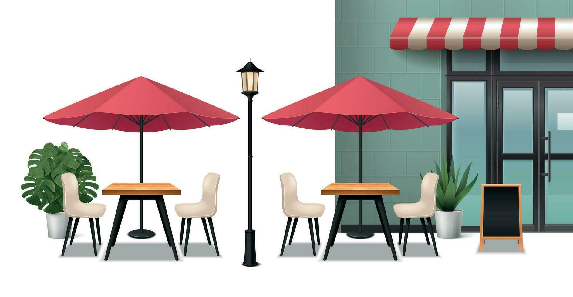 Cafe Outdoor Realistic vector