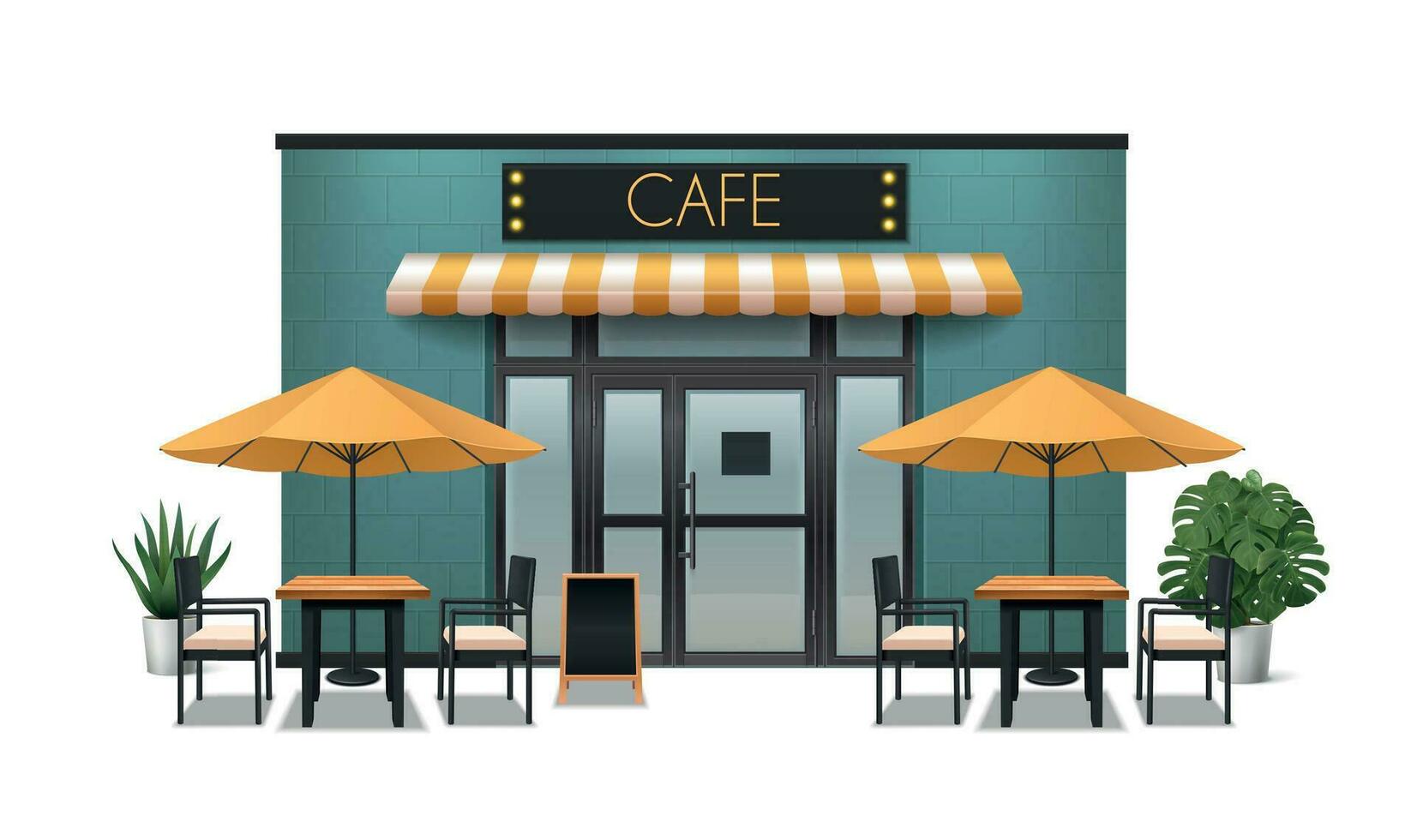 Cafe Realistic Composition vector