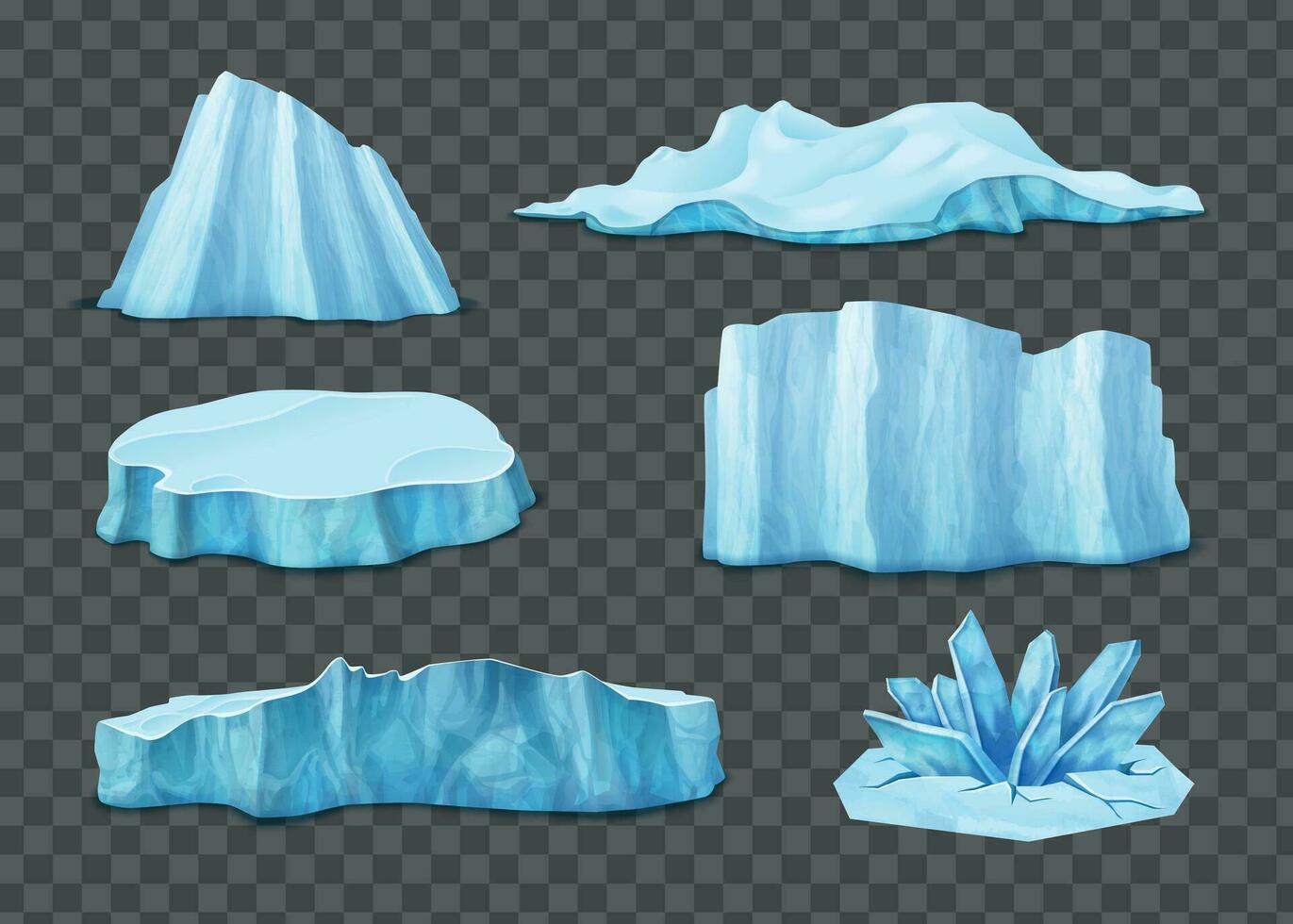 Iceberg Realistic Set vector