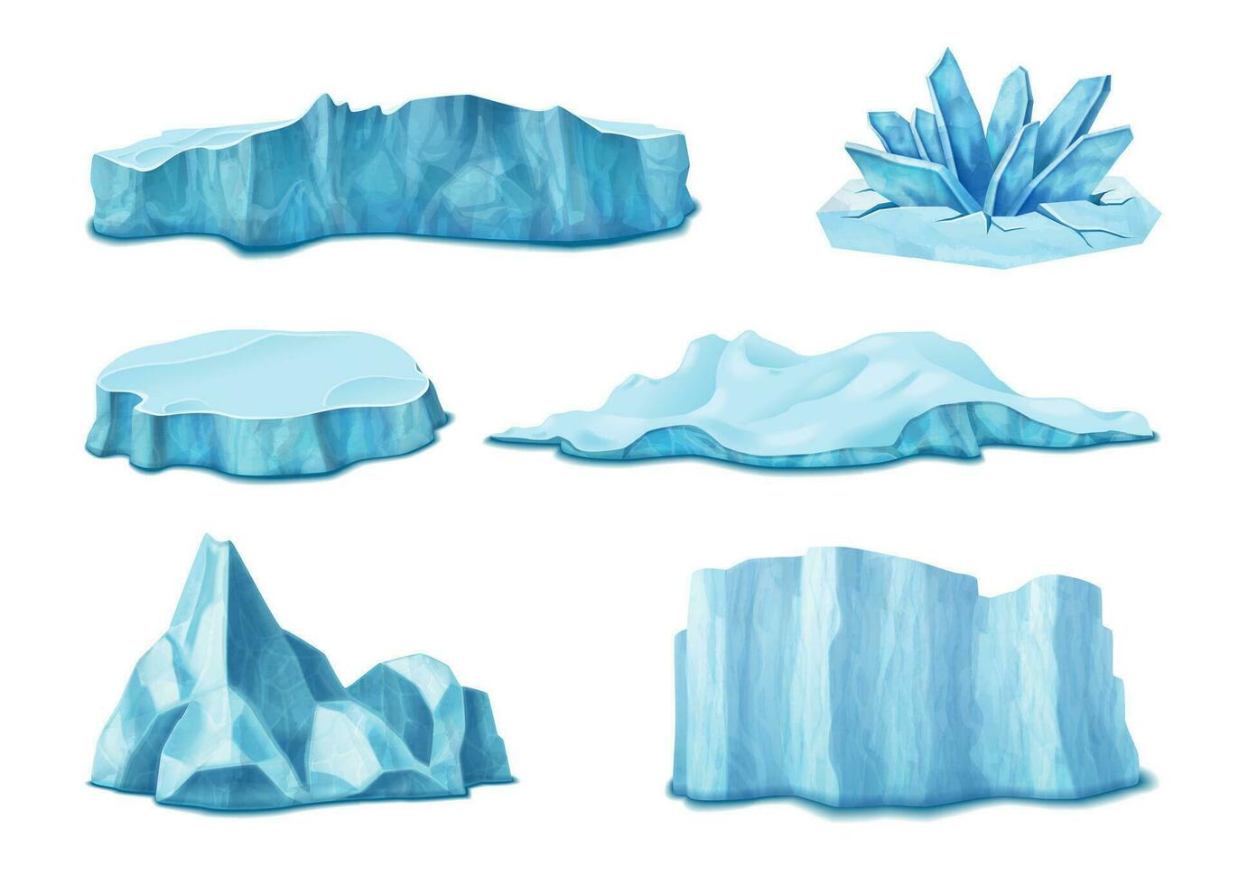 Iceberg Realistic Set vector