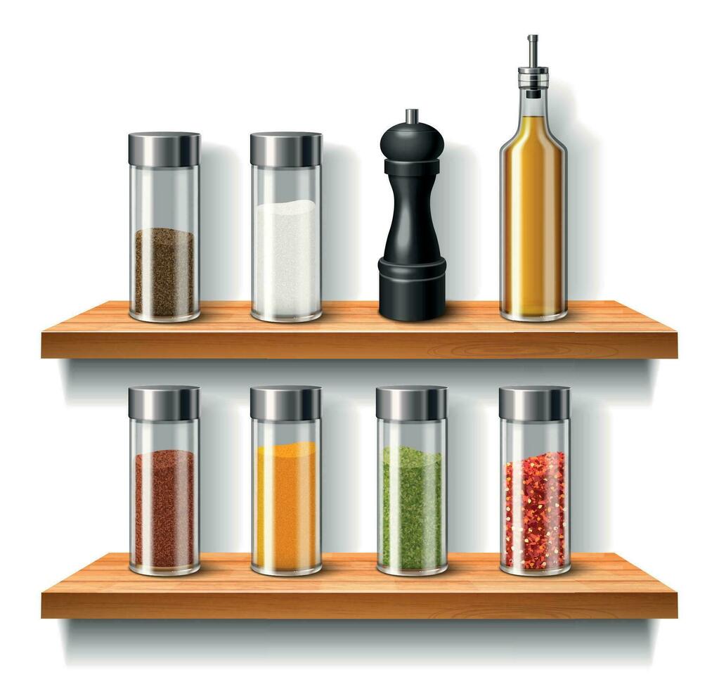 Kitchen Spices Realistic vector