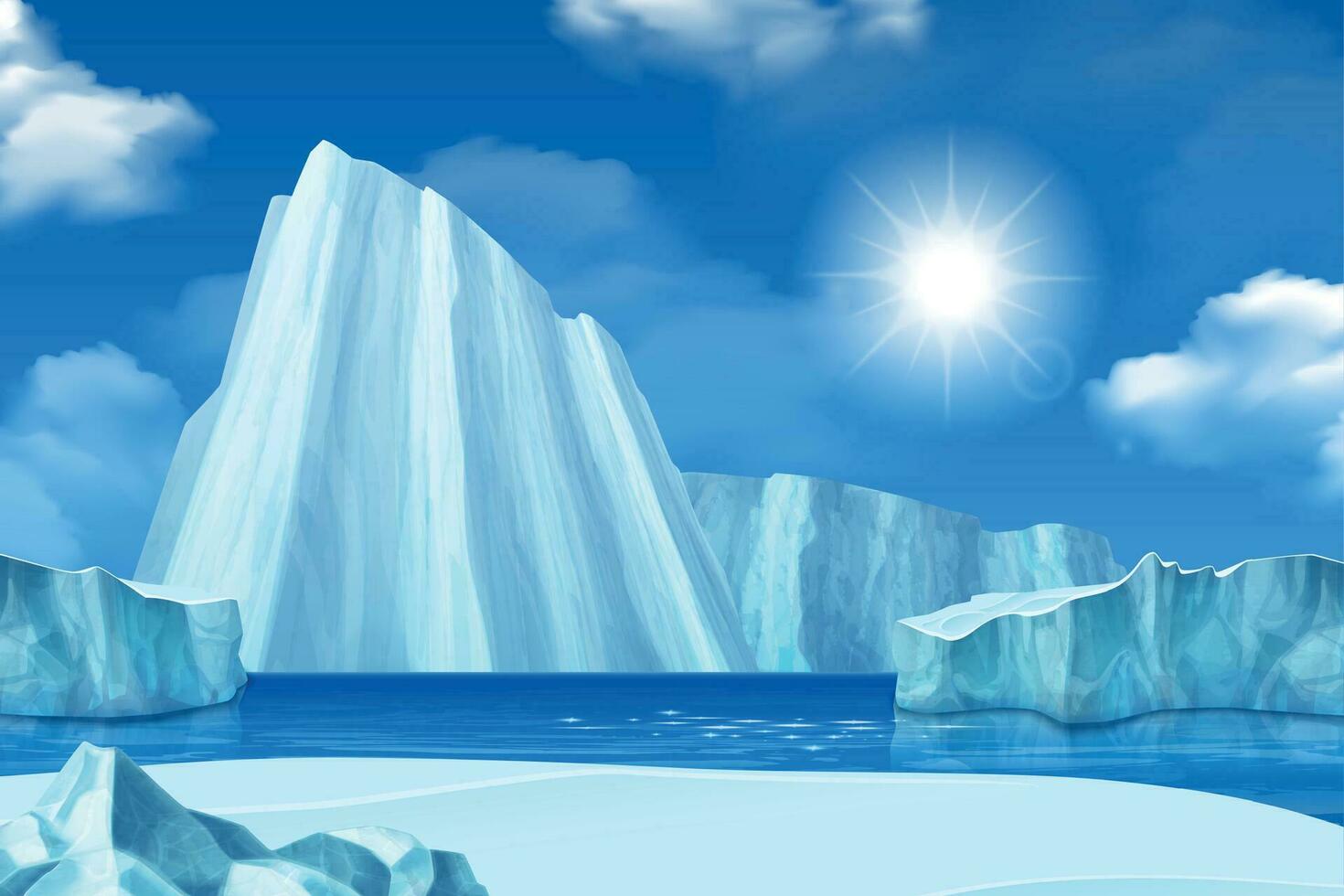 Iceberg Realistic Composition vector