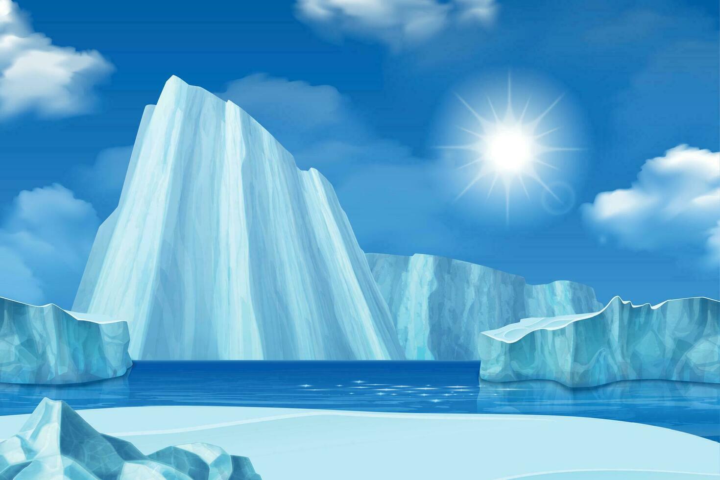 iceberg realista composición vector