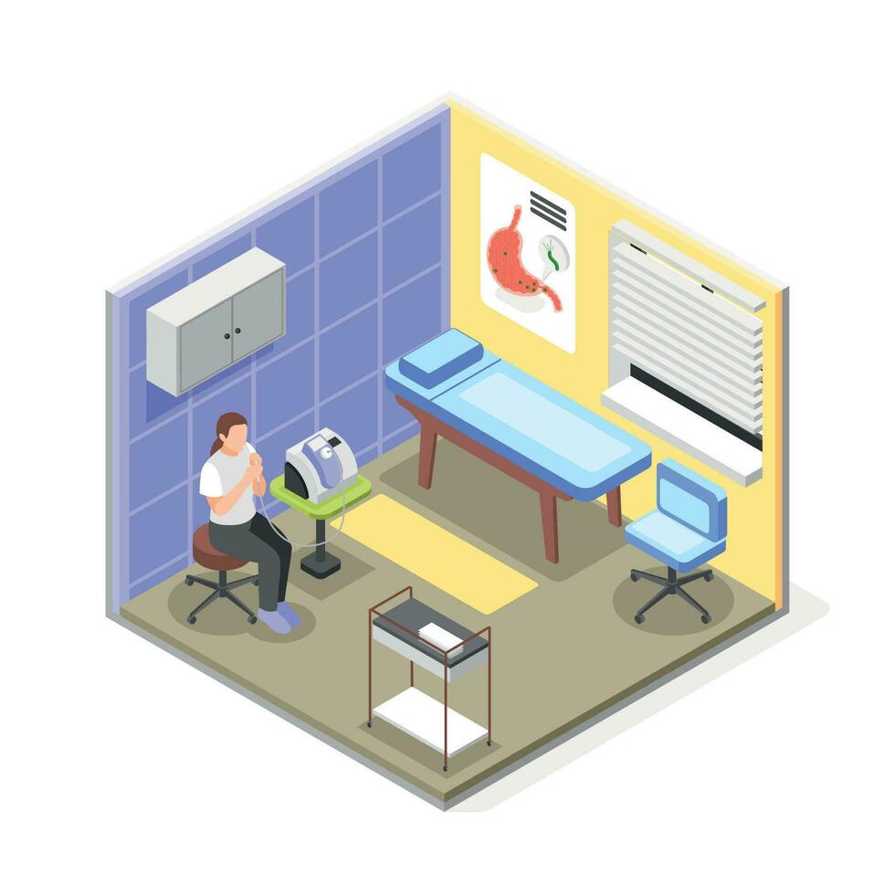 Helicobacter Testing Isometric Composition vector