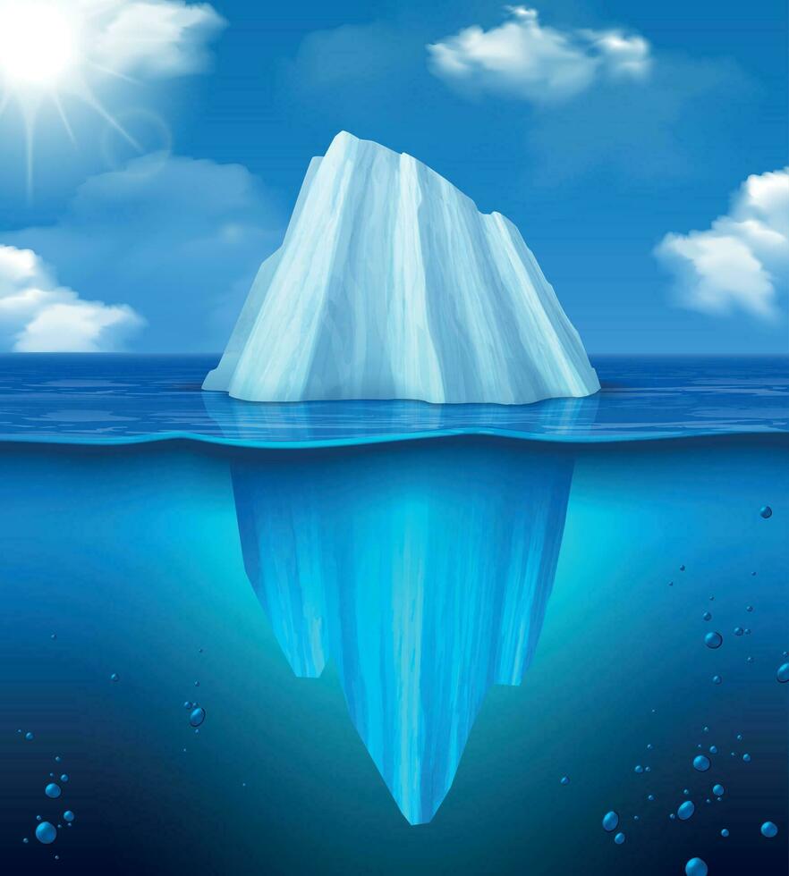 iceberg glaciar realista vector