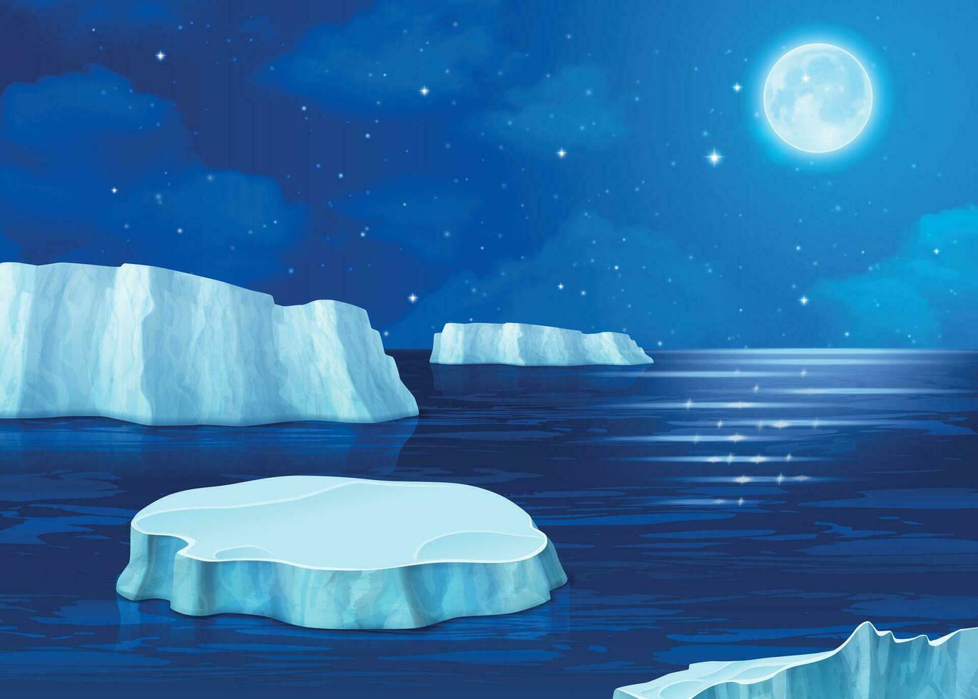 iceberg realista composición vector