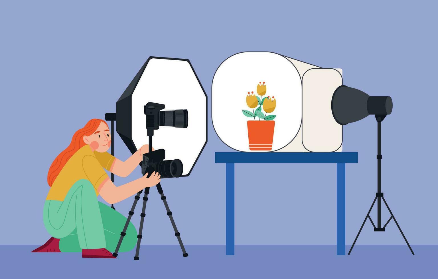 Photographer Flat Composition vector