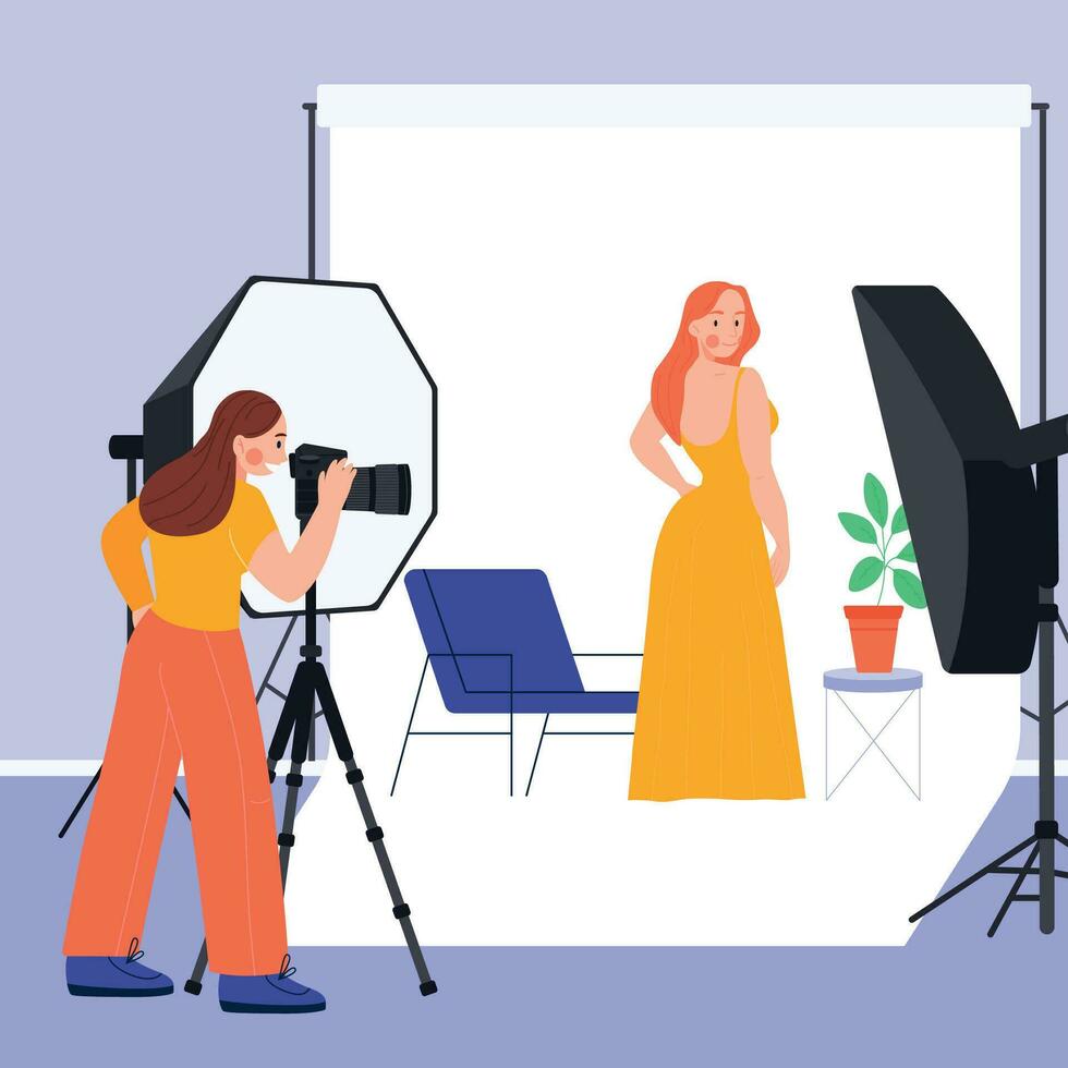 Photo Session Flat Background vector