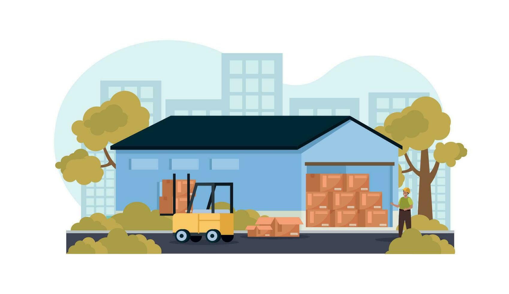 Warehouse Logistic Flat vector