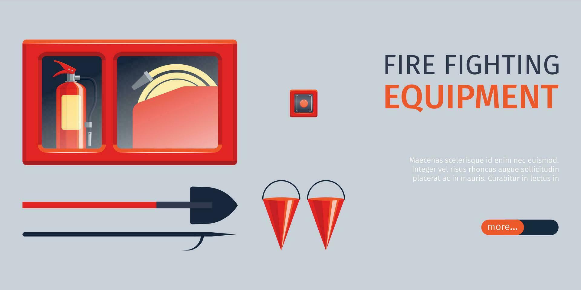 Fire Fighting Equipment Banner vector