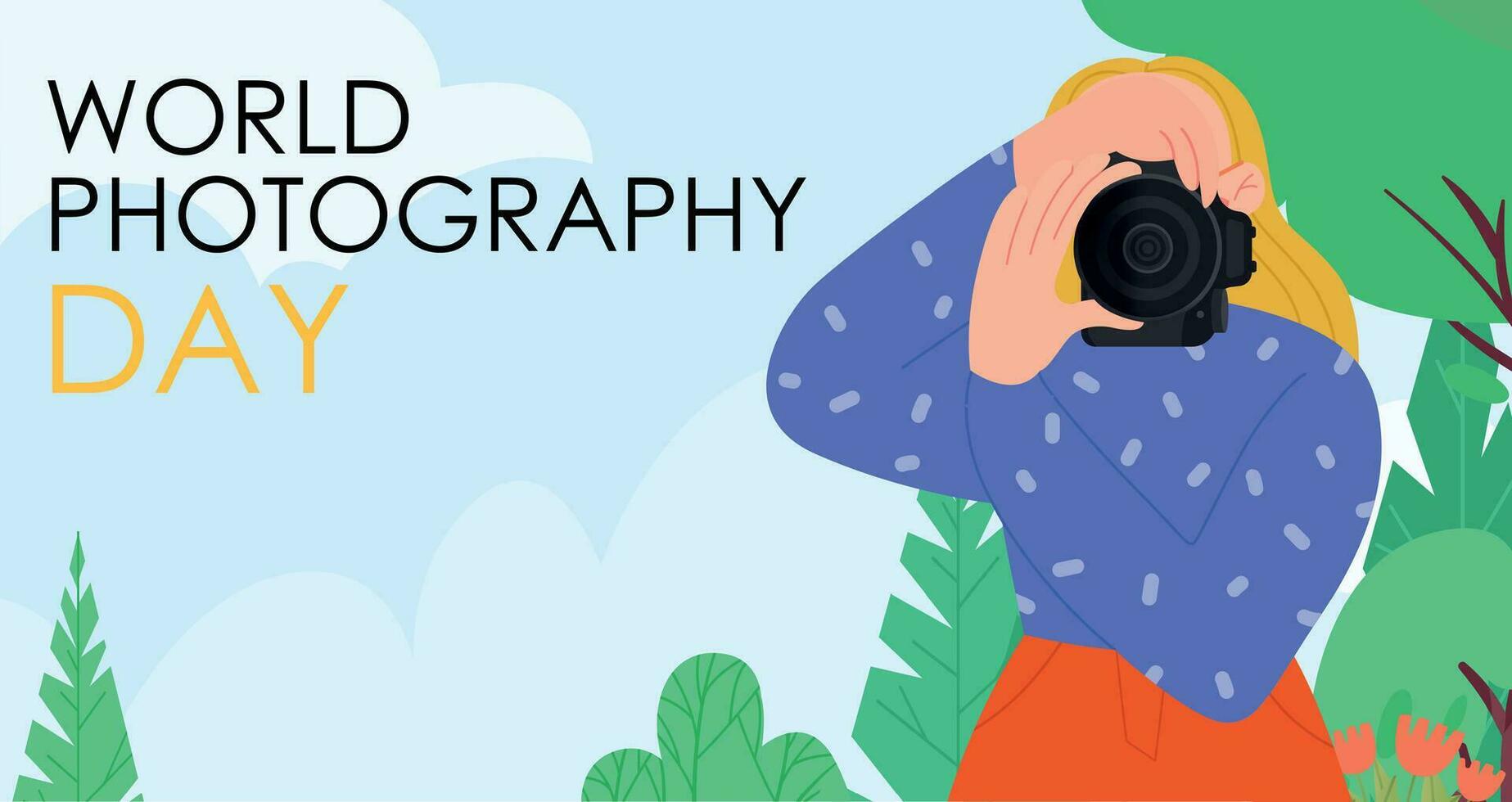 World Photography Day Poster vector