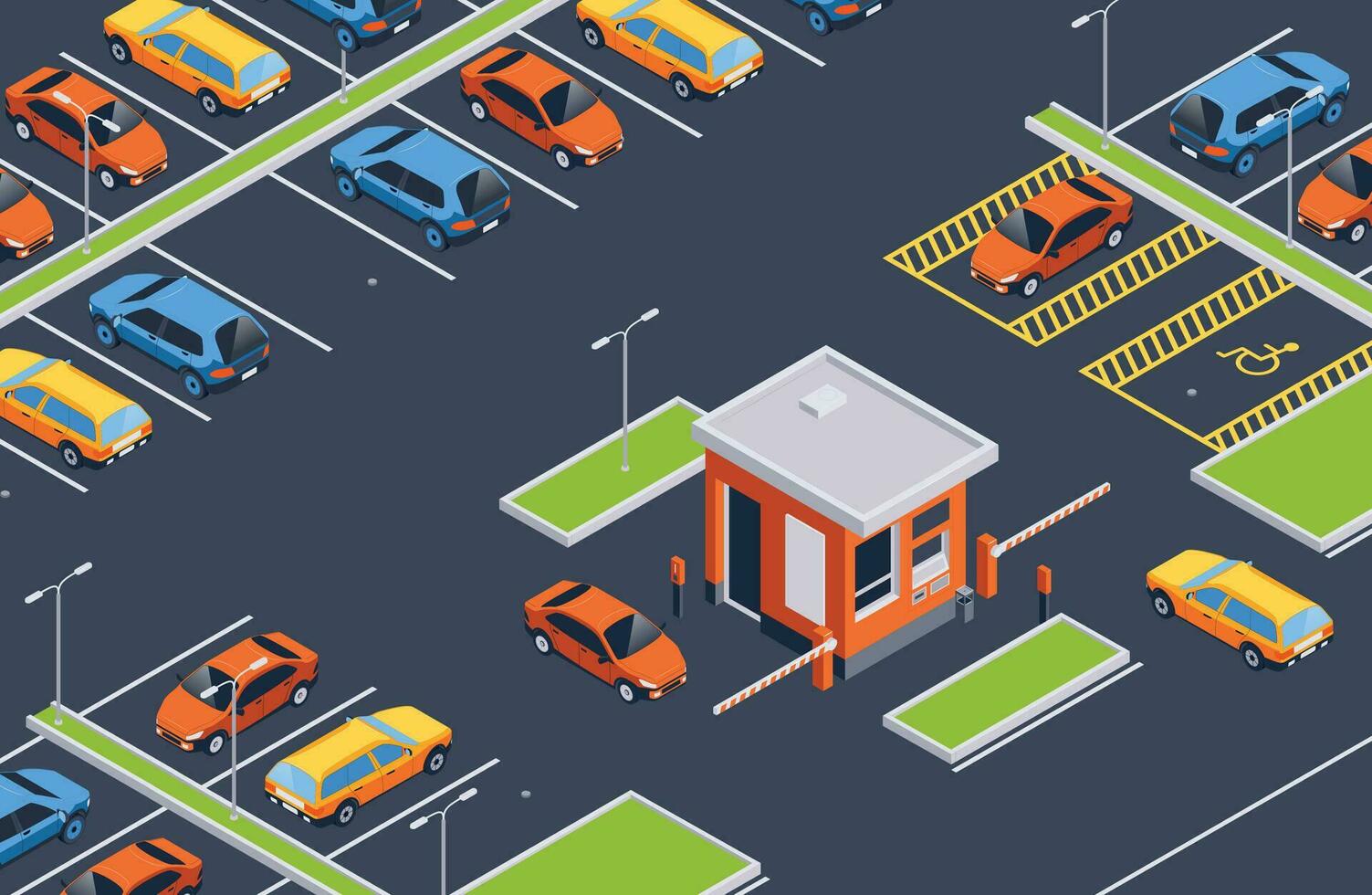 Outdoor Parking Lot Composition vector