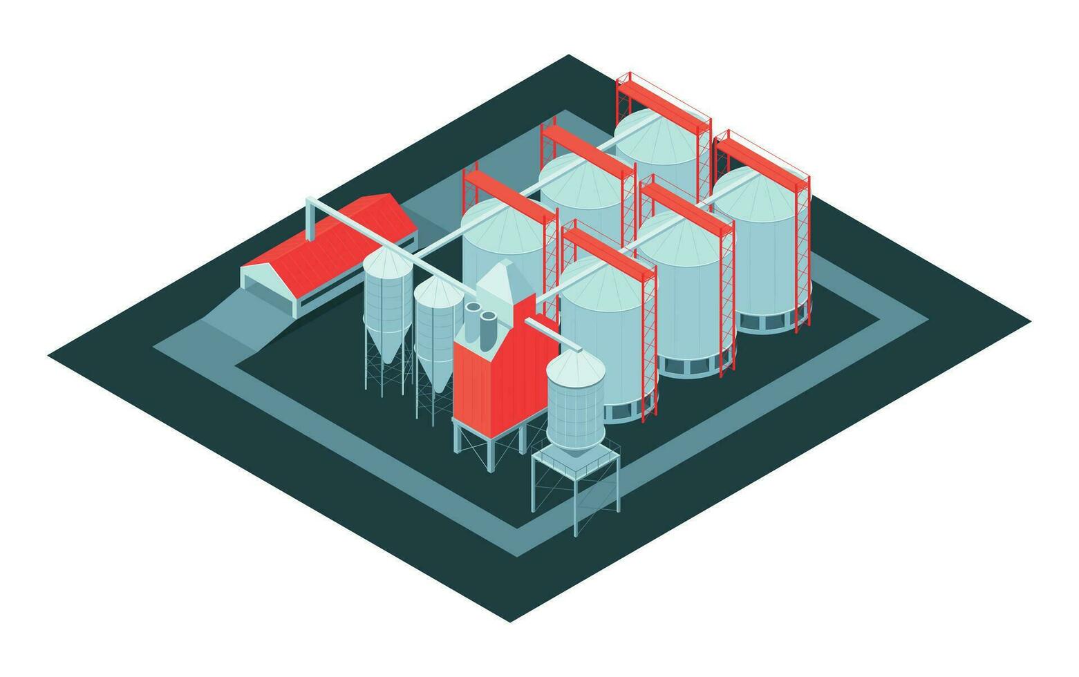 Grain Elevator Unit Composition vector