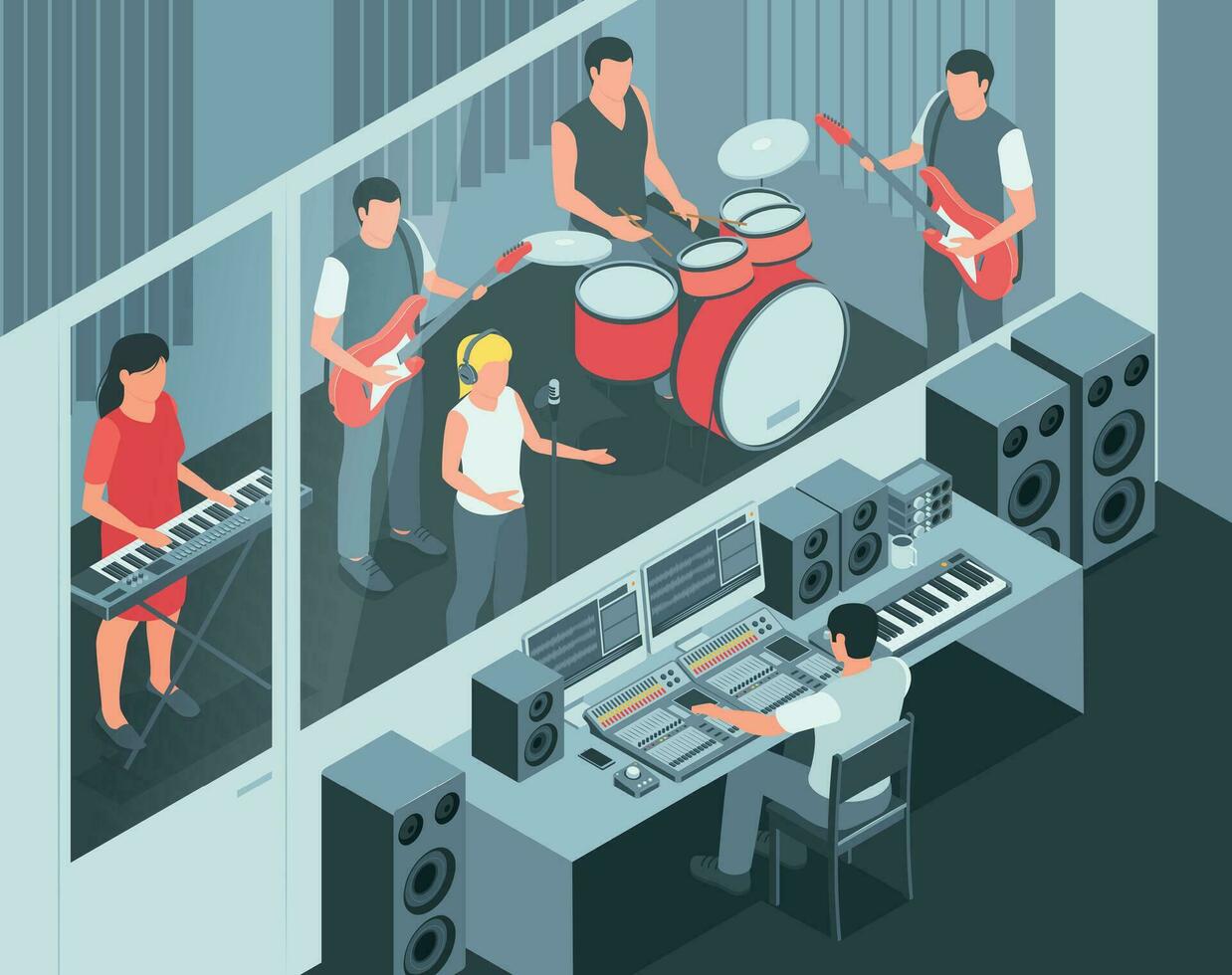 Music Studio Recording Composition vector