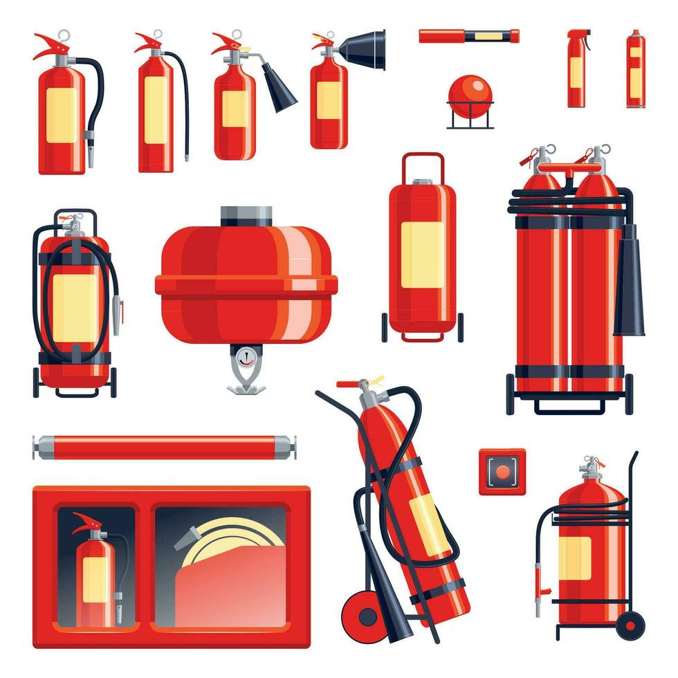 Fire Extinguisher Icon Set vector