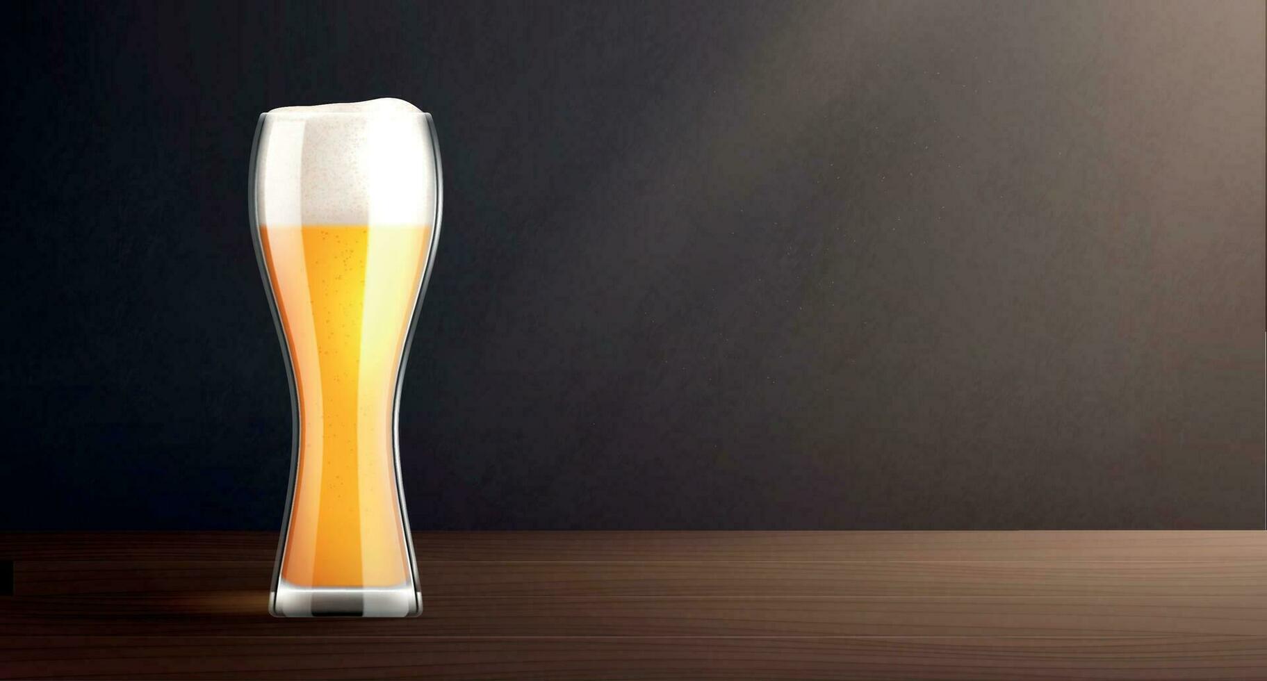 Cold Beer Glass Composition vector