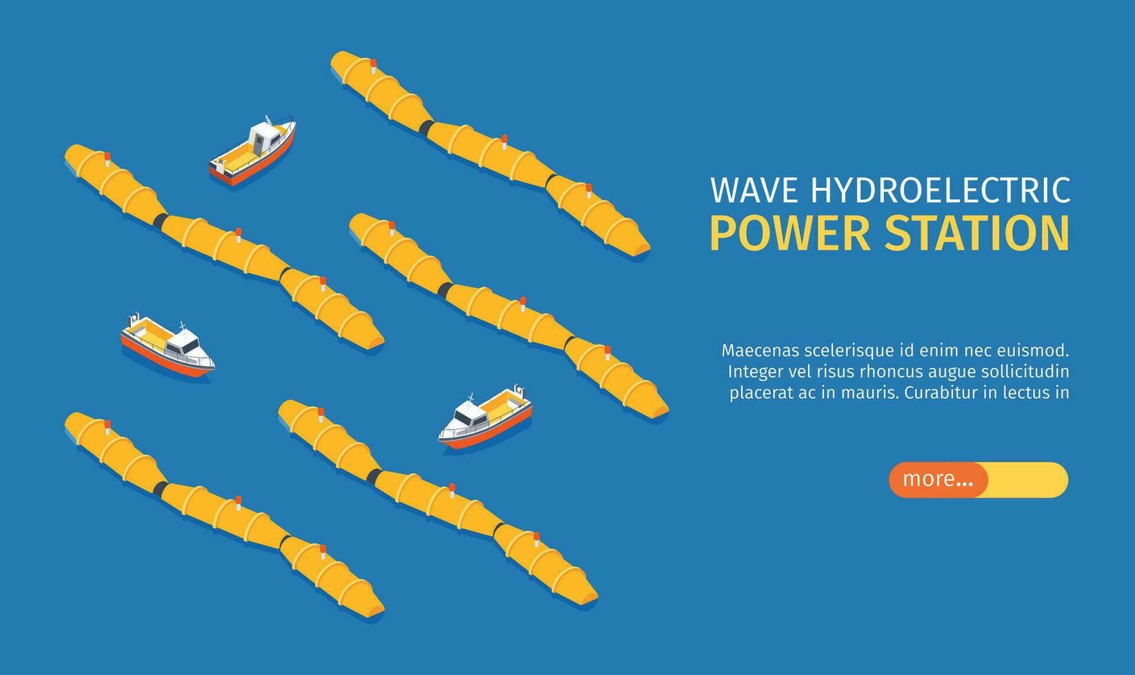 Wave Power Station Banner vector