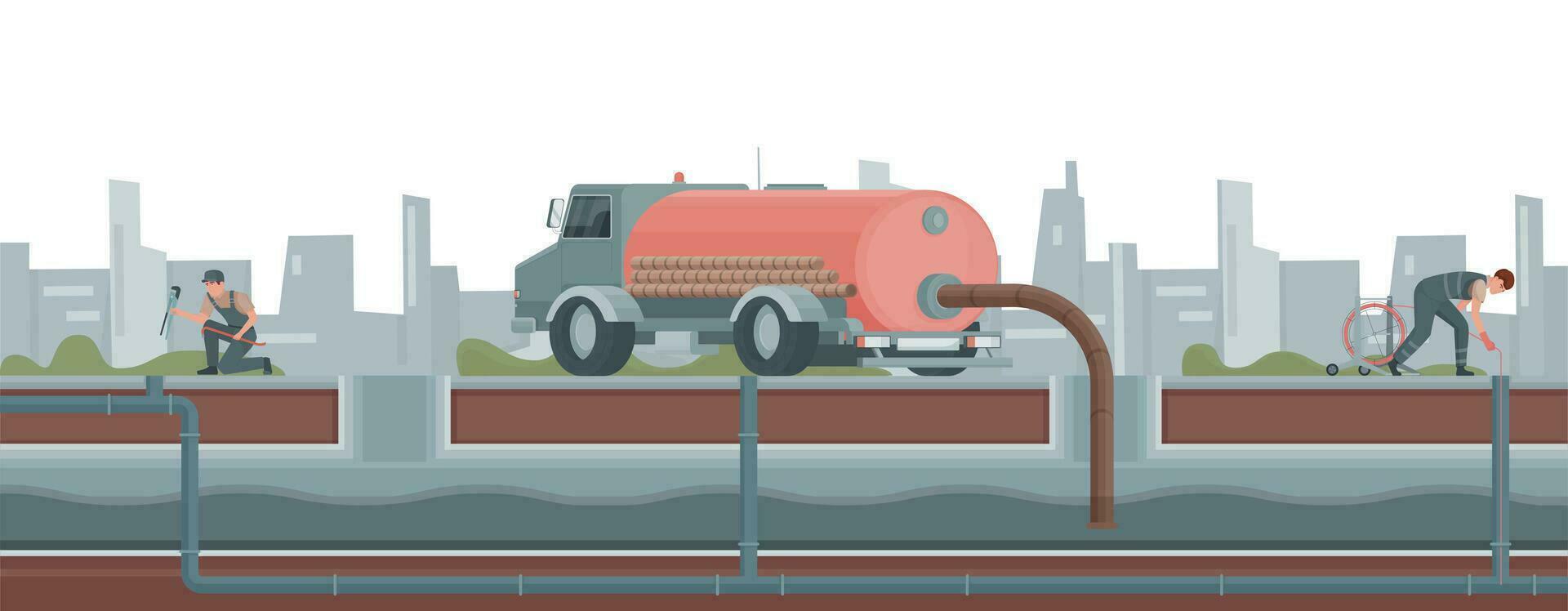 Water Pipe Sewerage Composition vector