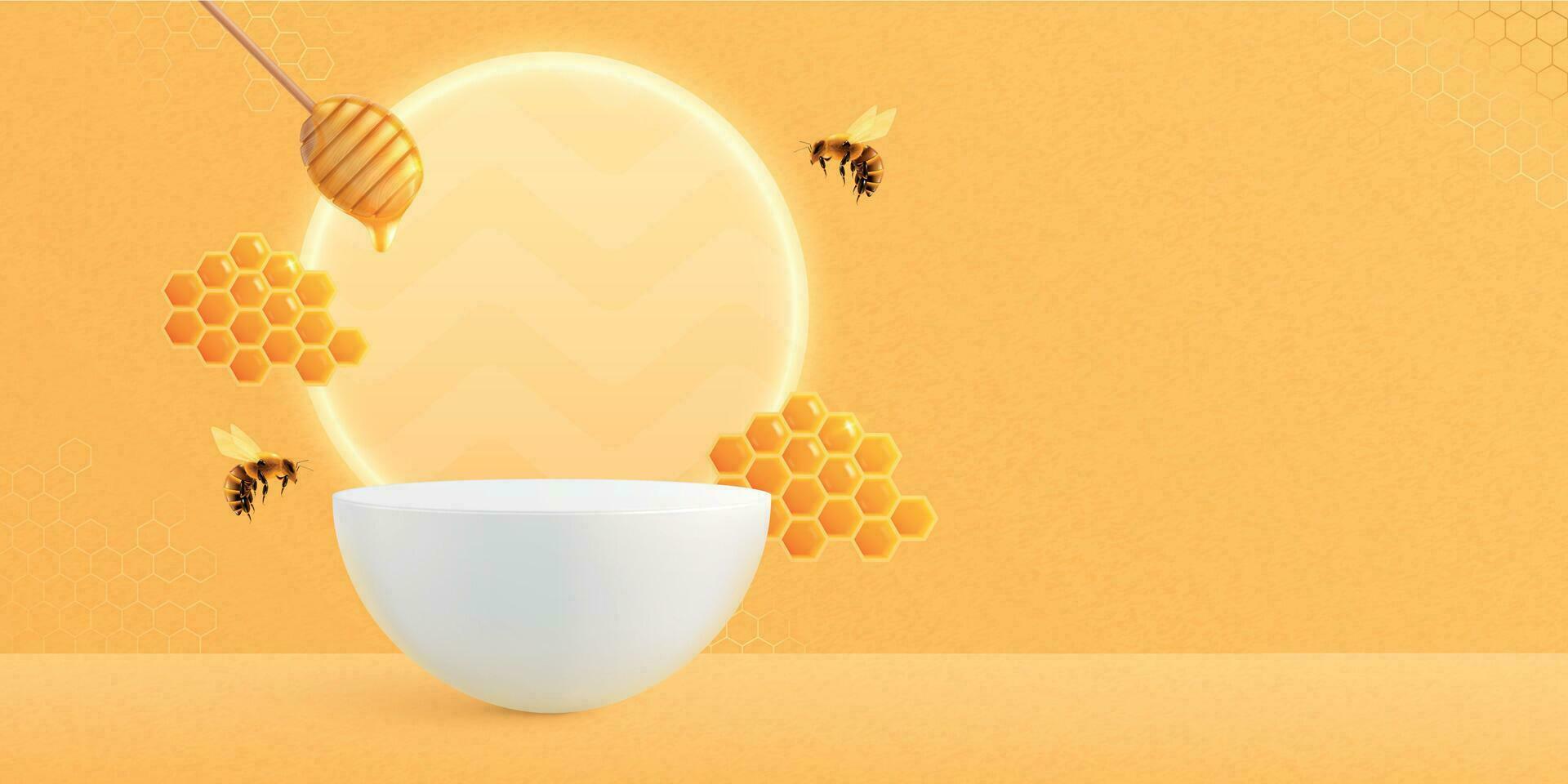 Honeycomb Podium Mockup Background vector