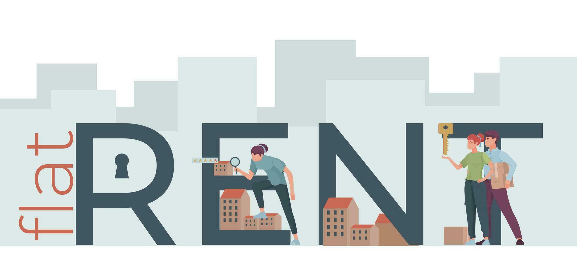 Rent Apartment Text Composition vector