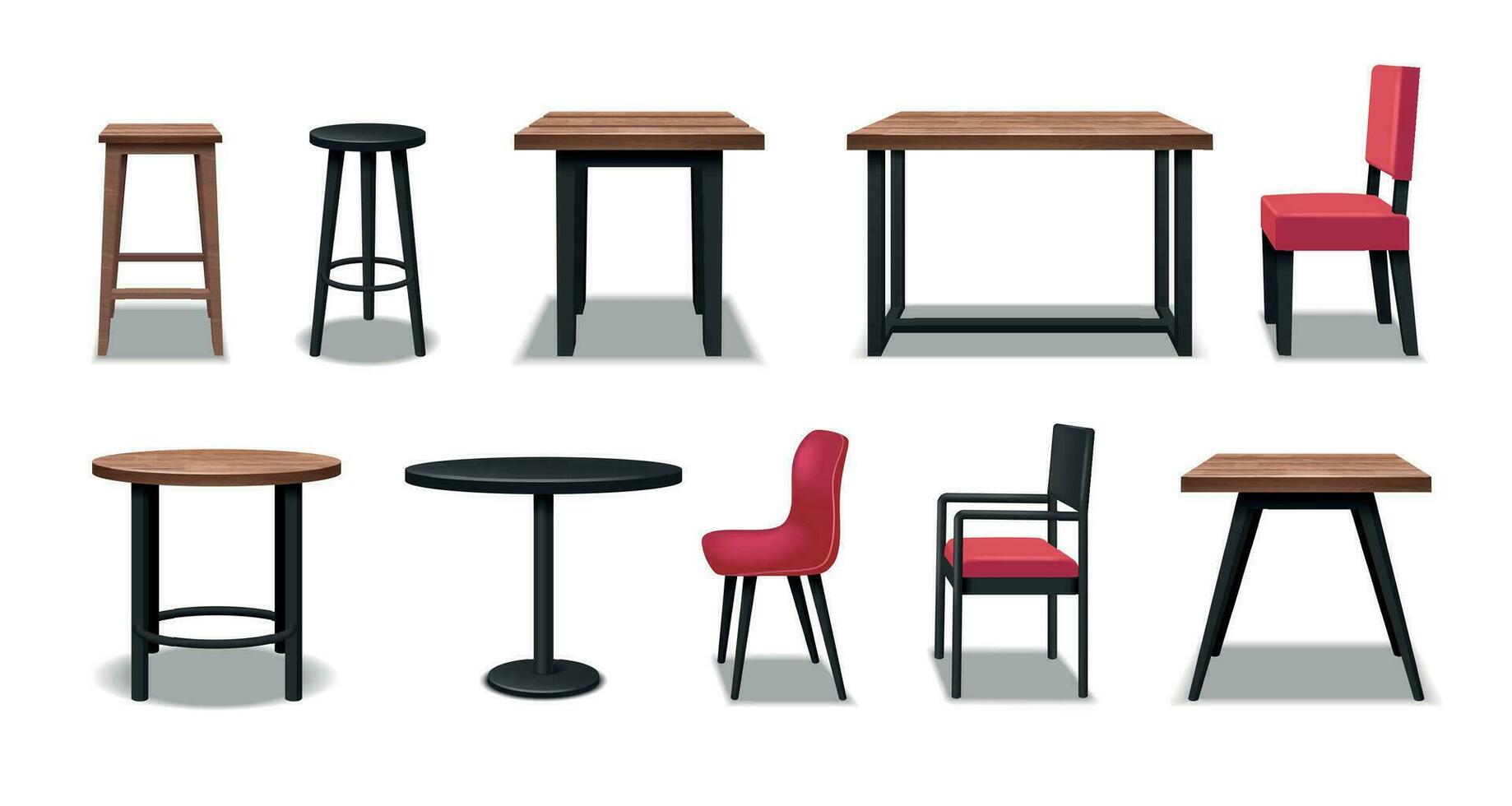 Cafe Furniture Set vector
