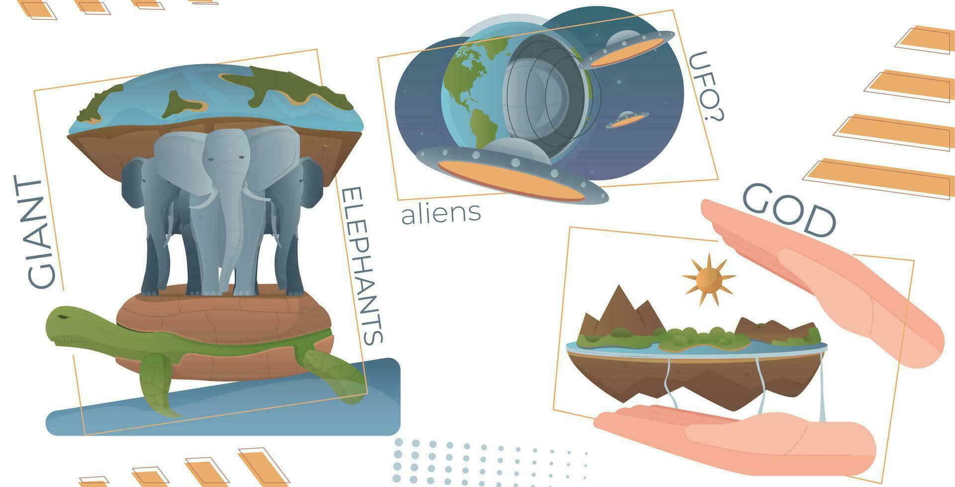 Earth Theory Flat Collage vector