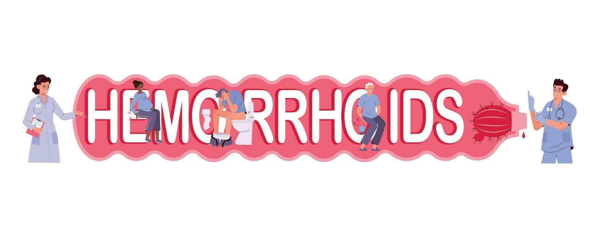 Hemorrhoid Flat Text vector
