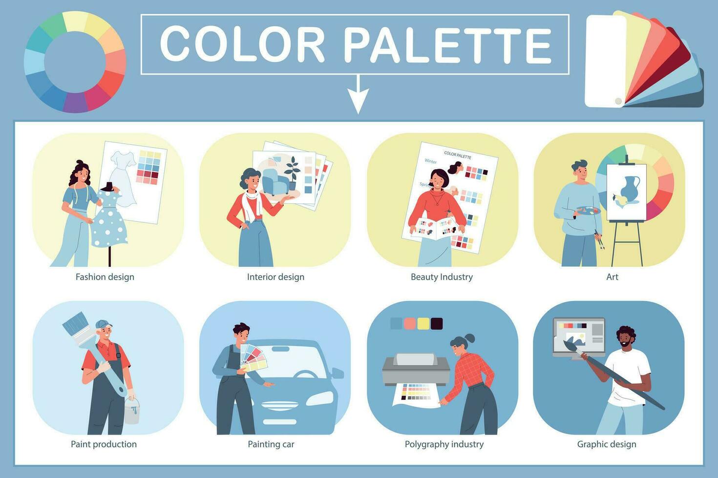 Color Palette Infographic Set vector