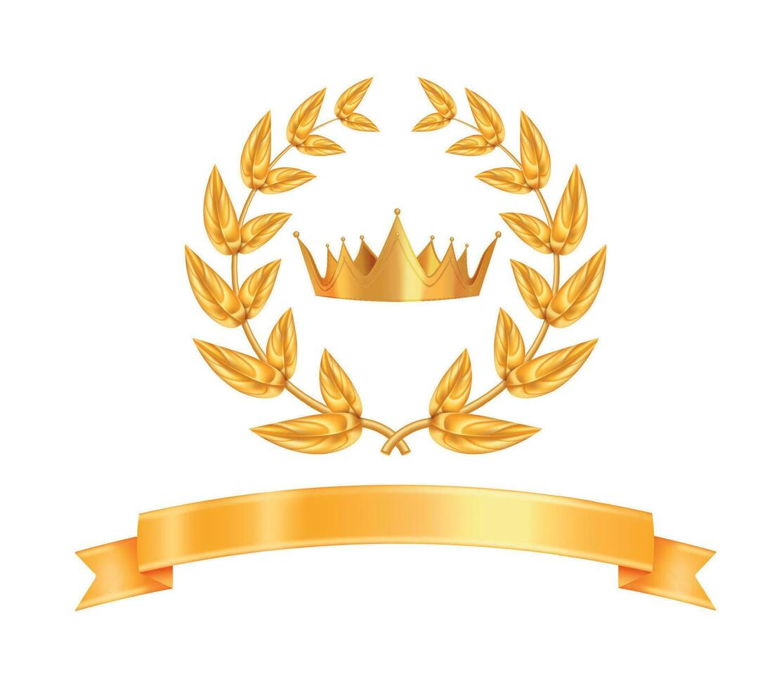 Golden Royal Crown Emblem vector