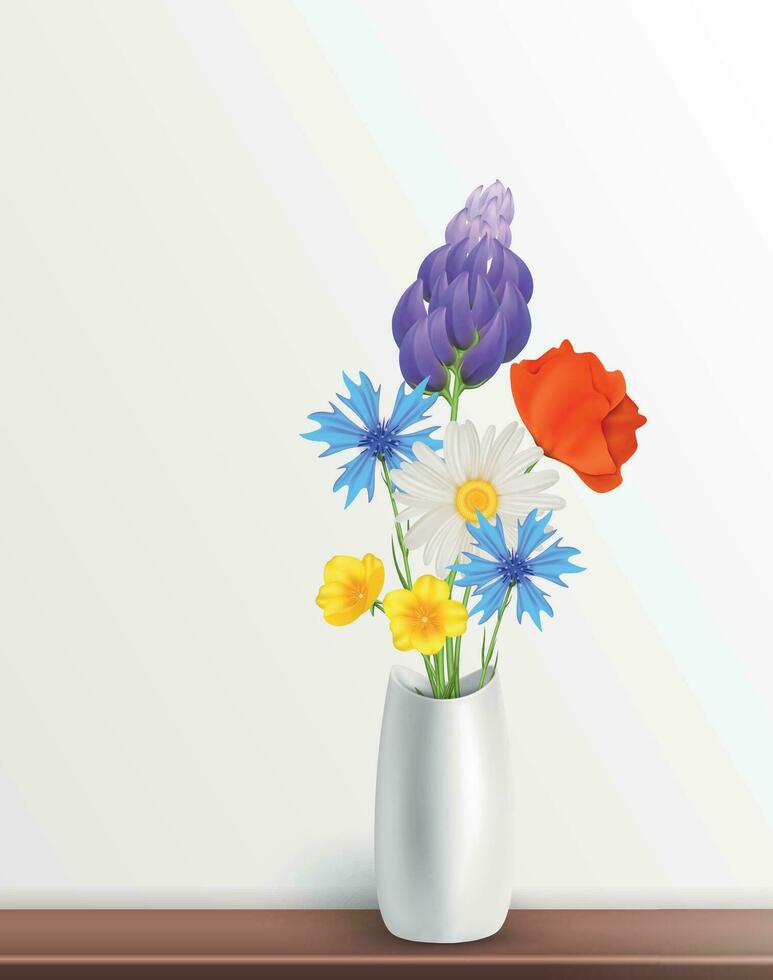 Spring Flowers Realstic Background vector