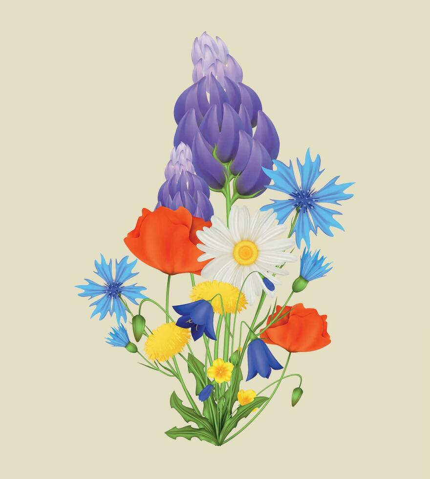 Spring Flowers Realstic Composition vector