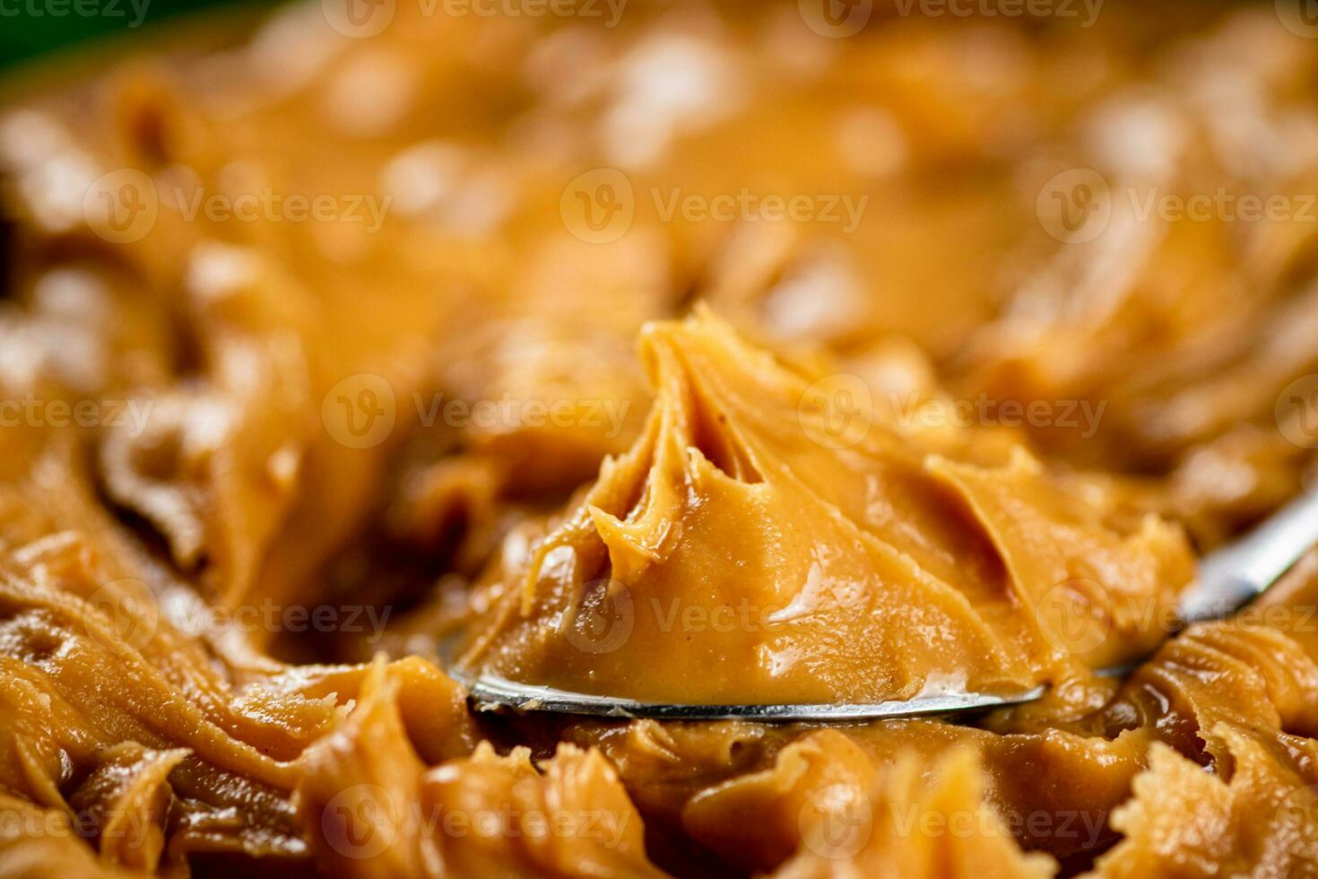 The texture of peanut butter. photo