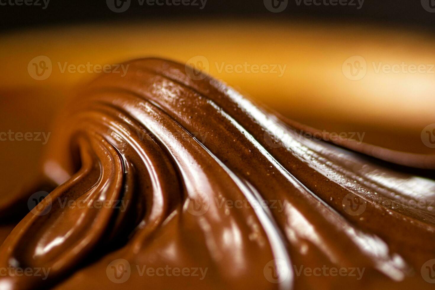 The texture of hazelnut butter. photo