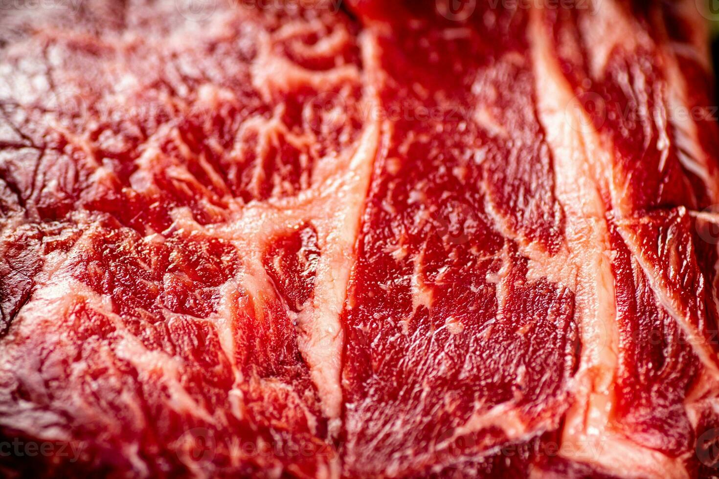 Raw beef pulp. Macro background. Beef texture. photo