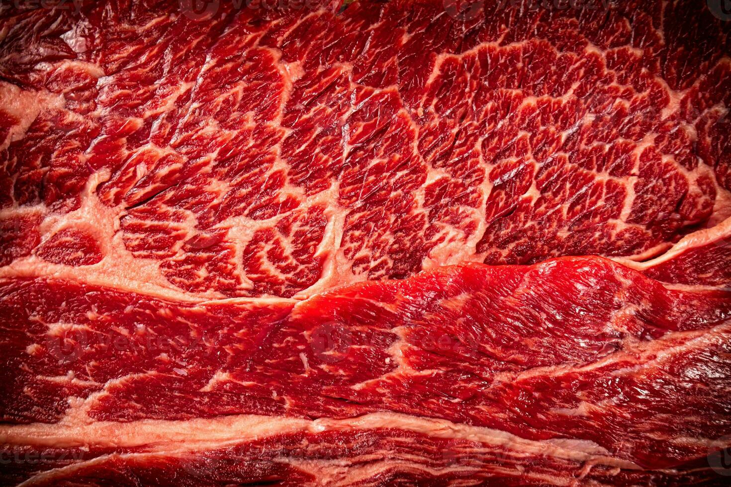 Raw beef pulp. Macro background. Beef texture. photo