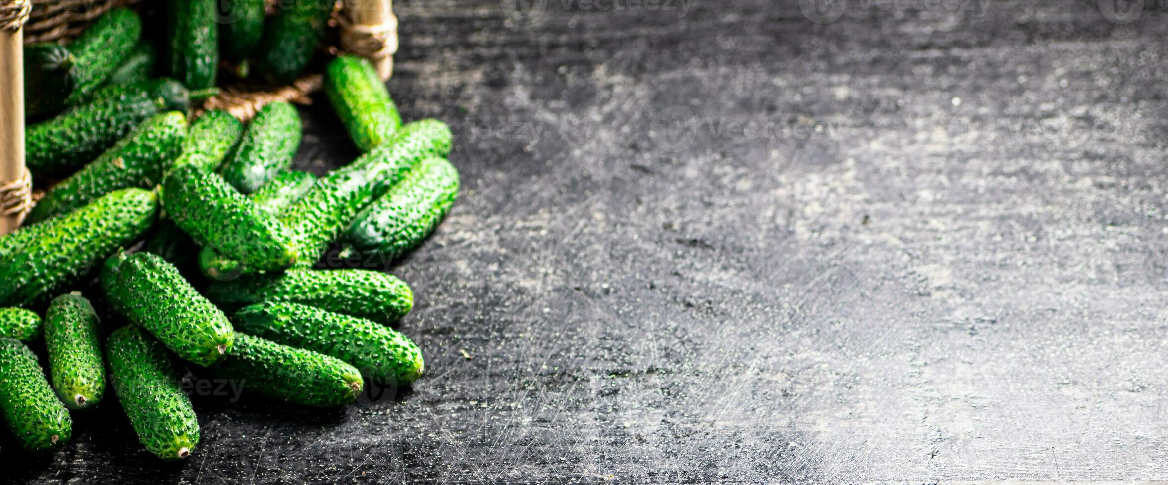 Bunch of fresh homemade cucumbers. photo