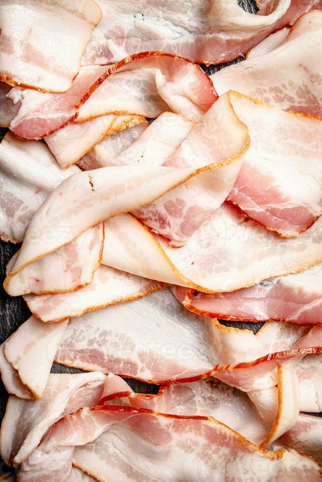 Strips of bacon. Macro background. 31996066 Stock Photo at Vecteezy