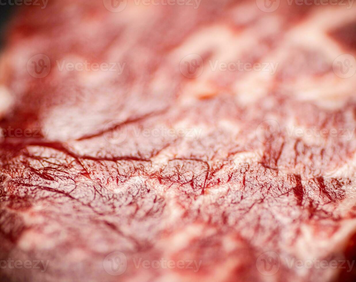 Raw steak. Macro background. The texture of the meat. photo