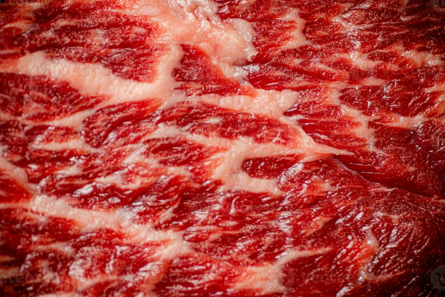 Raw steak. Macro background. The texture of the meat. photo